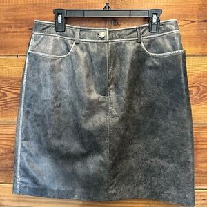 Siena Studio Charcoal Leather Skirt